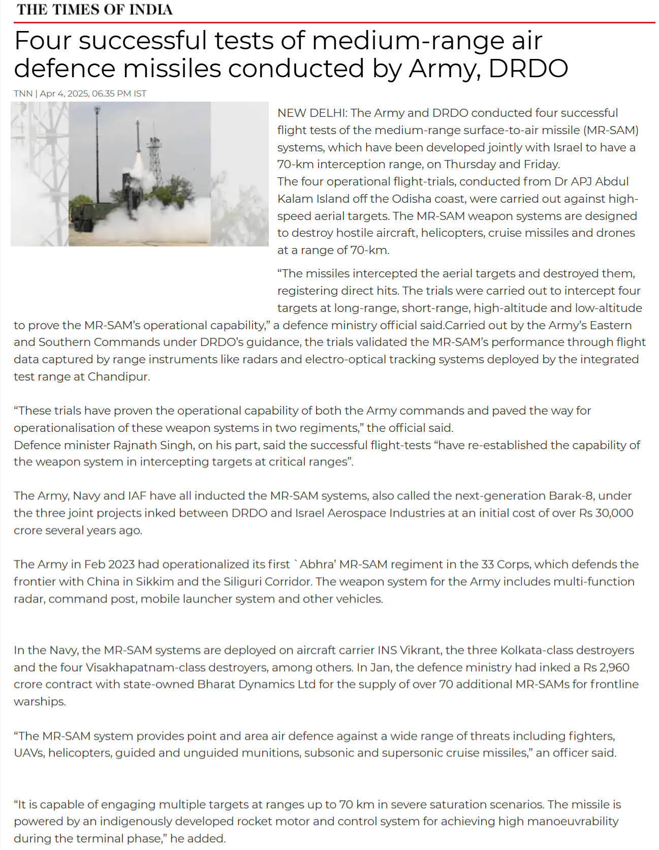 Full News Screenshot