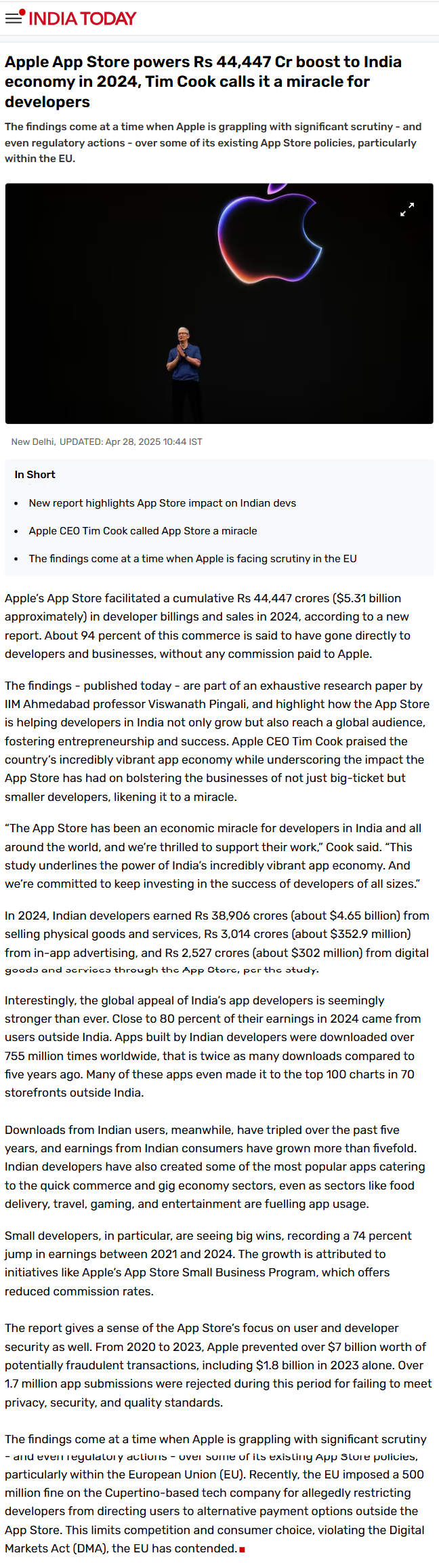 Full News Screenshot