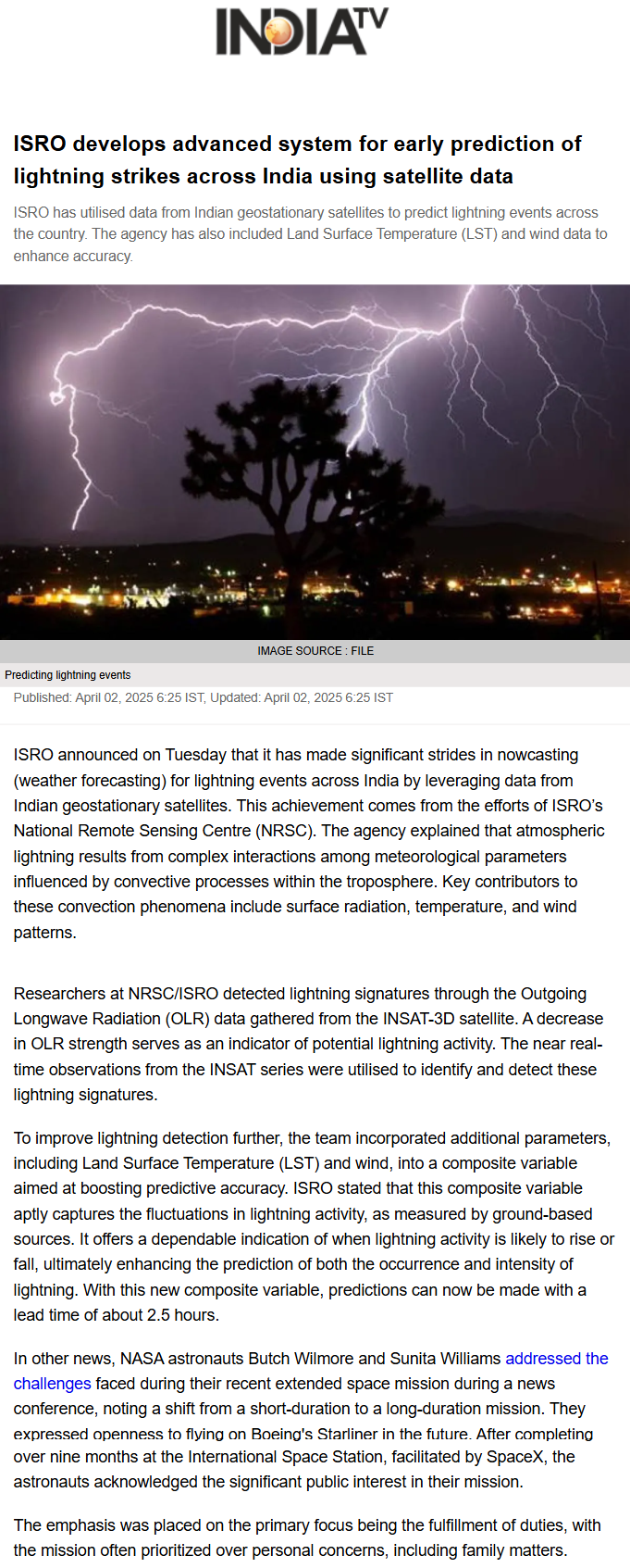 Full News Screenshot