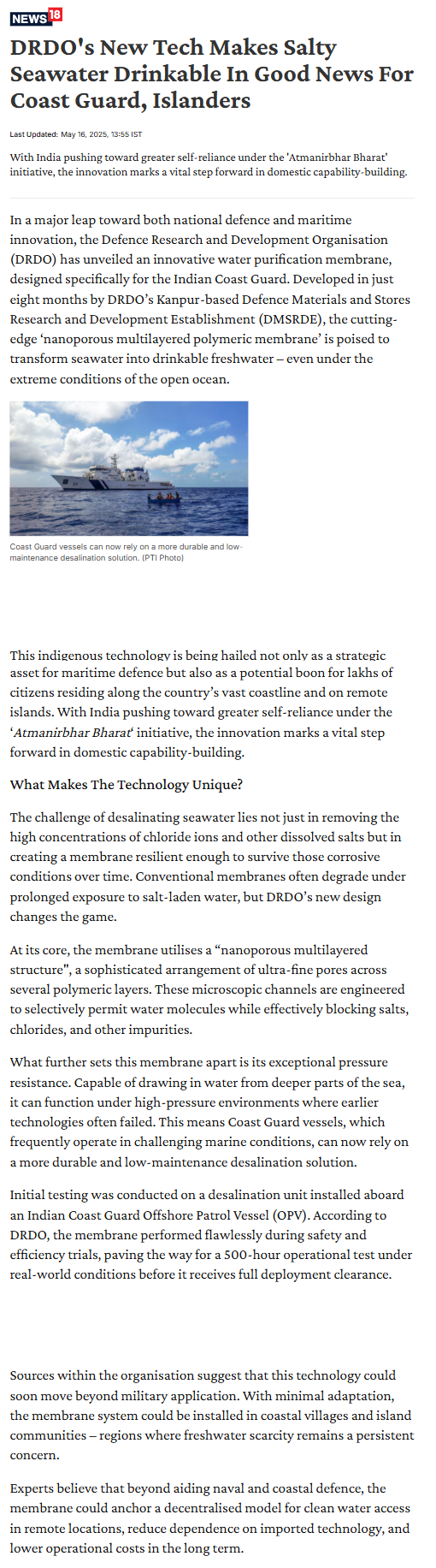 Full News Screenshot