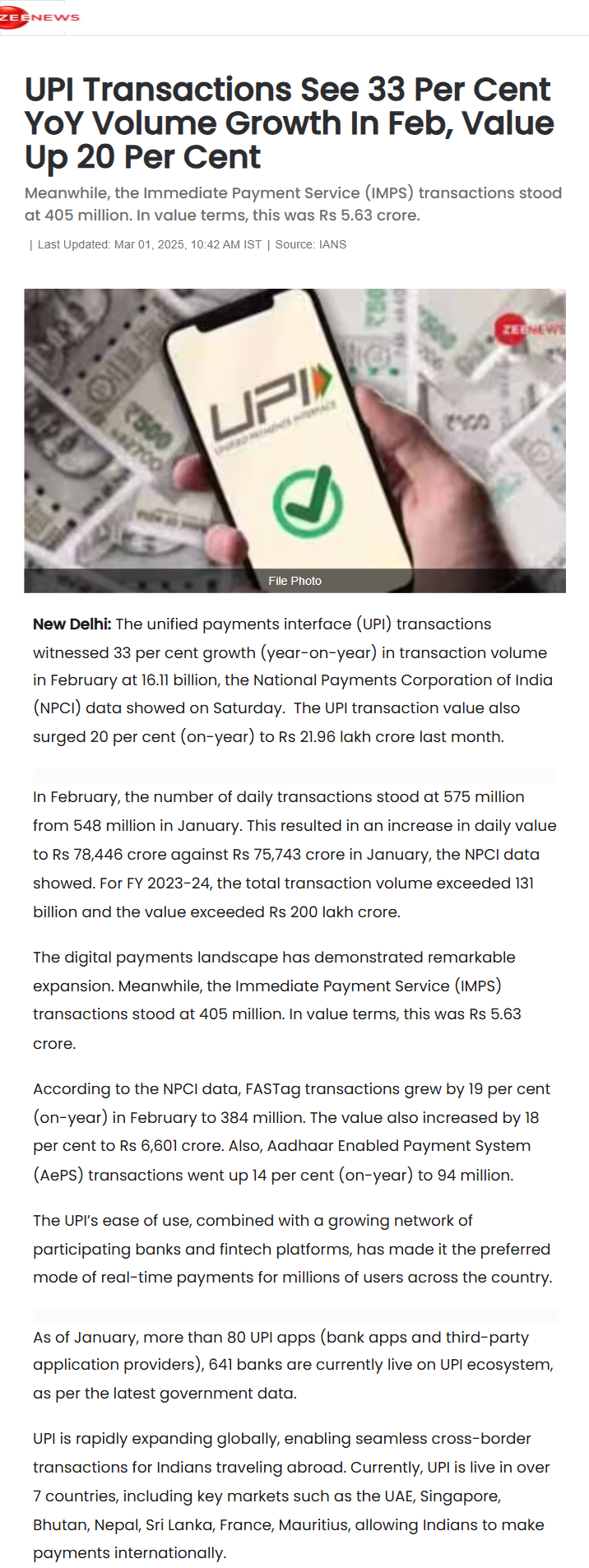 Full News Screenshot