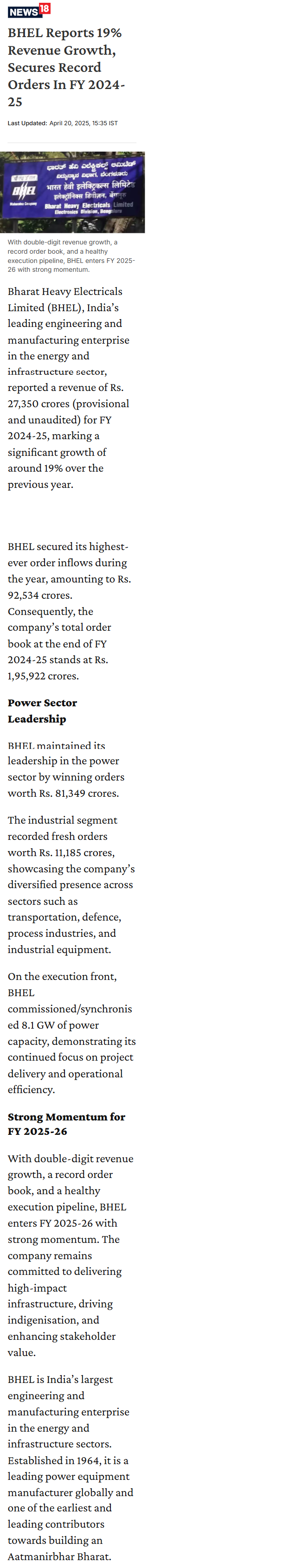 Full News Screenshot