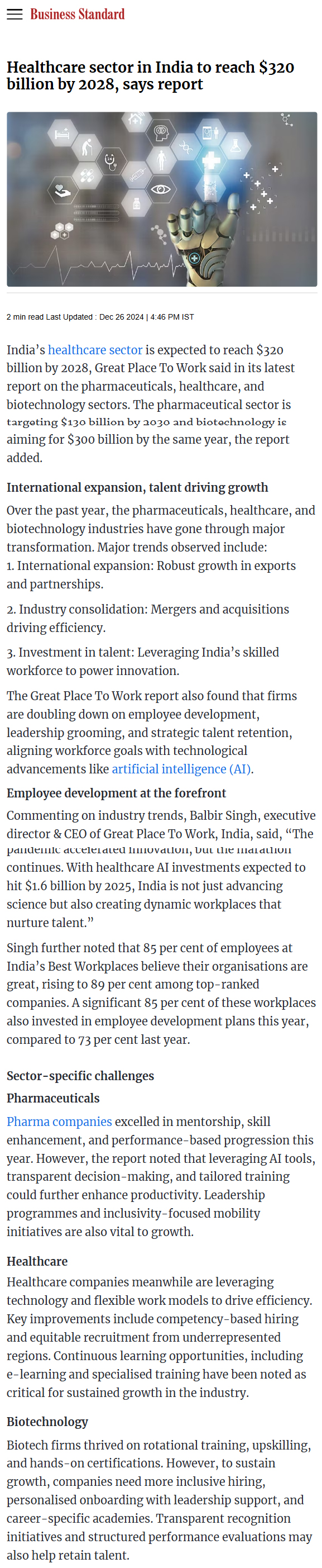 Full News Screenshot